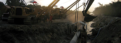 EPC2-B Nigeria: laying a 12 inch pipeline in a swamp environment